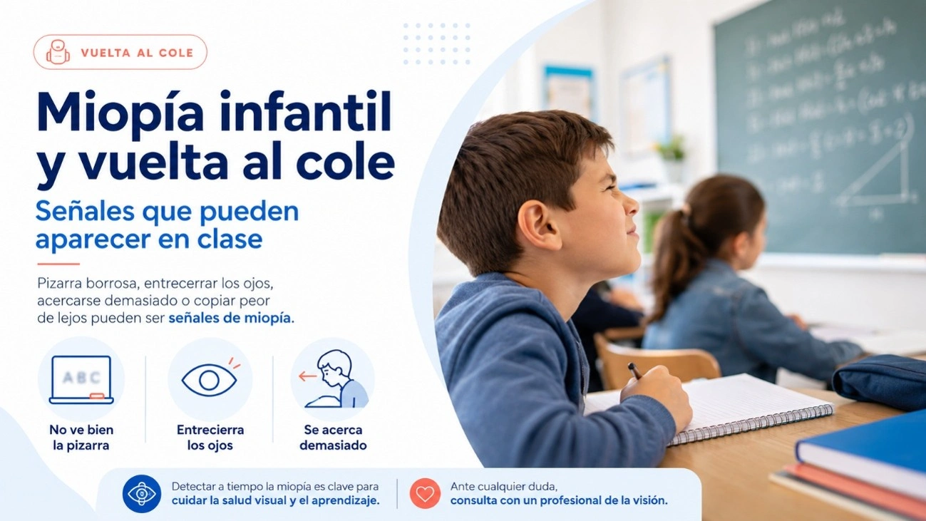 Miopía infantil y vuelta al cole señales que pueden aparecer en clase optica dorado